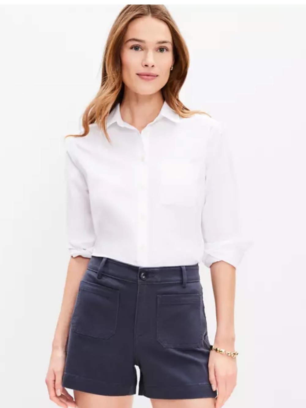 LOFT Palmer Shorts in Twill- Coastal Gray
